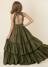 Plus Size Princess Lace Ruffles Layered Dress Baby Kids Flower Girls-TB00842-Veeddydropshipping